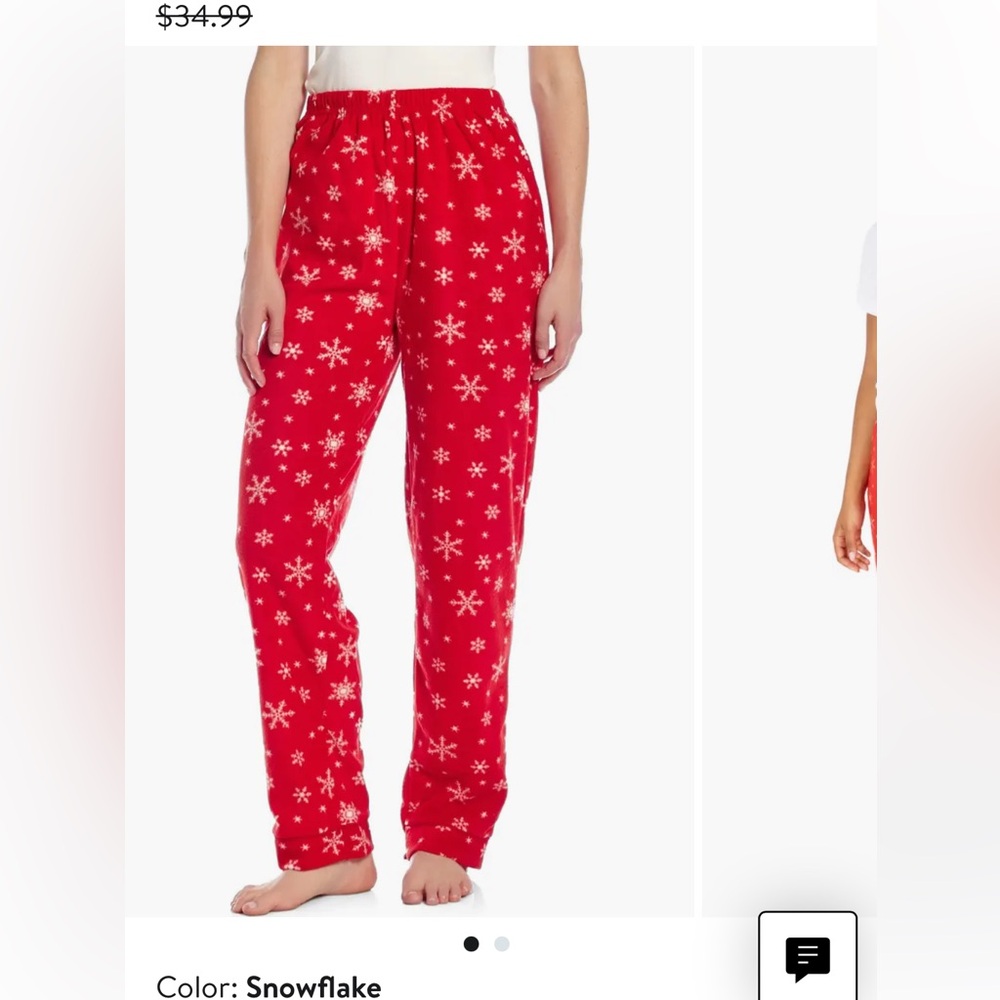 Land’s End Red Snowflake Tie Pajama Pants
